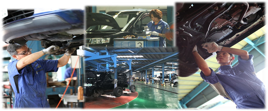沖縄で新車が安い!ジョイカル小那覇Joycal新車販売のラシーマ工場内